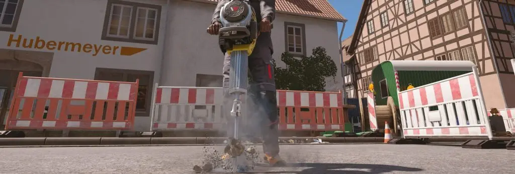 Construction Simulator el işçiliği ile duvar örme işlemi