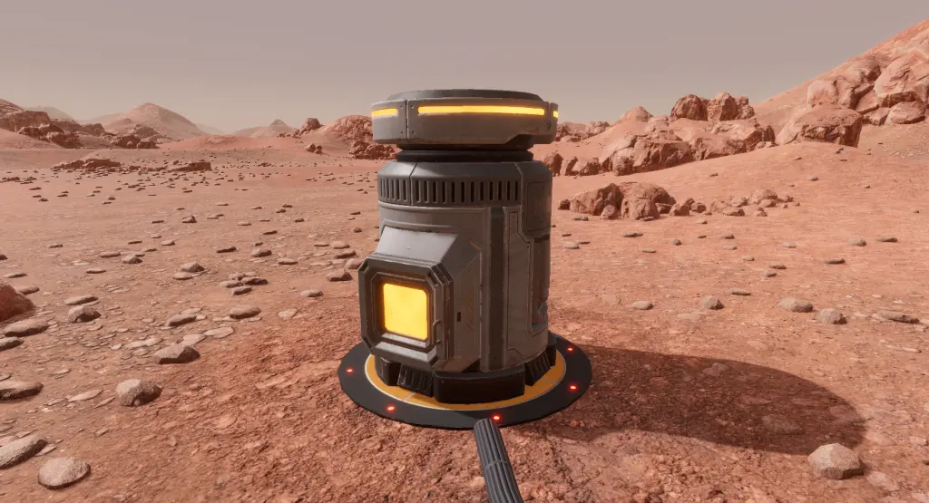 Planetbase 2 regolit fırını, toprağı bloğa çeviren dış mekân yapısı