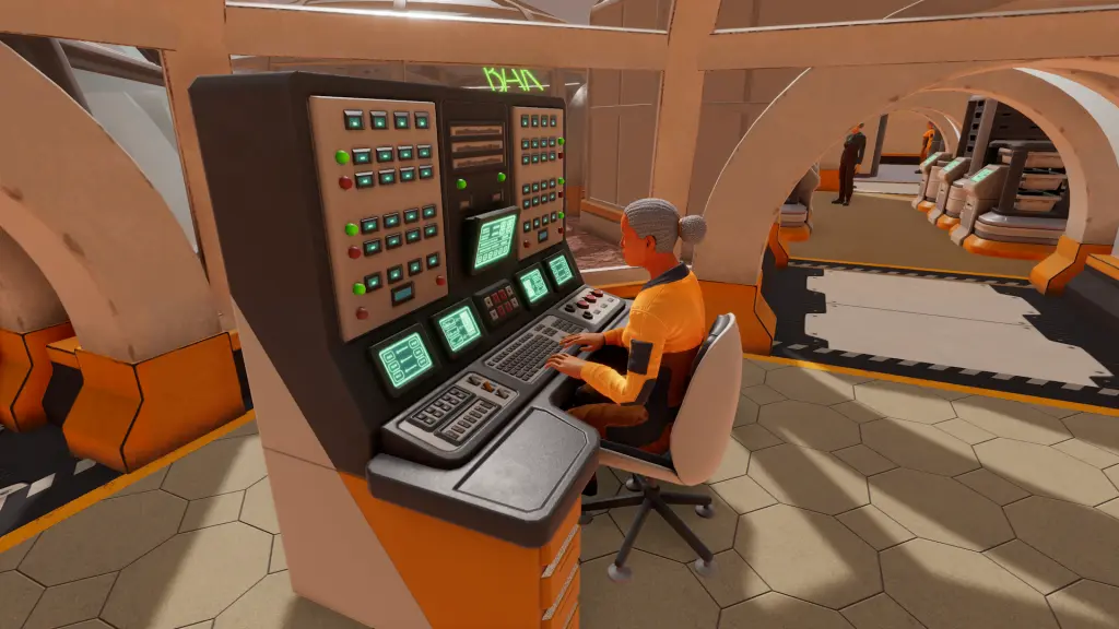 Planetbase 2 endüstriyel konsolu dış üretim yapılarını izliyor