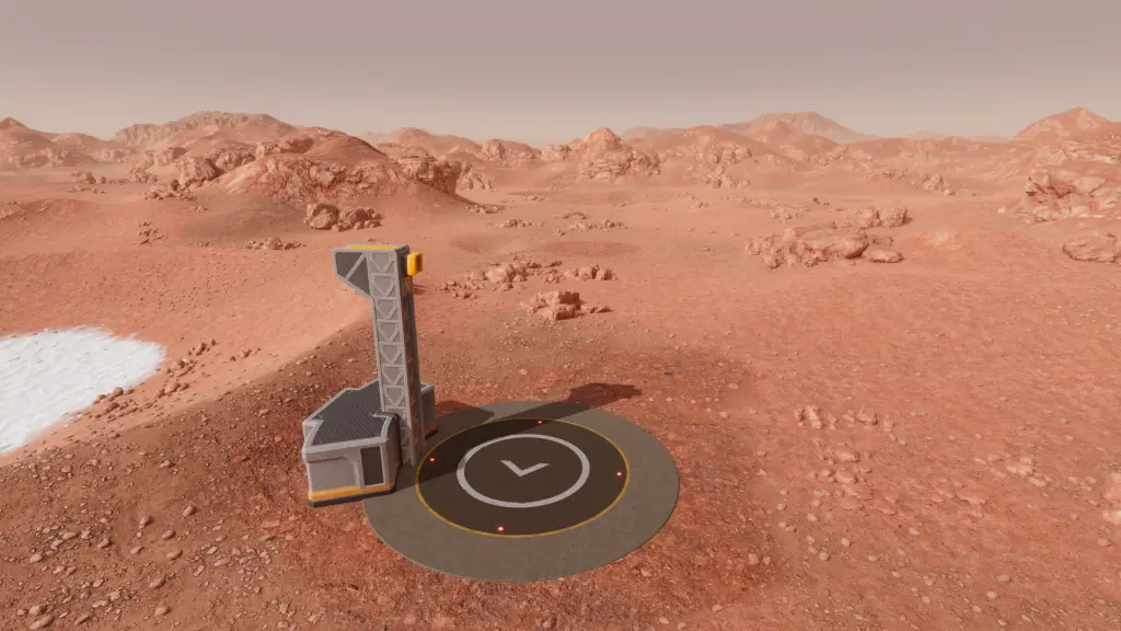 Planetbase 2 iniş pistinin kule eklentisi
