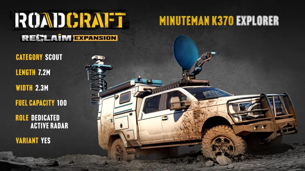 RoadCraft Minuteman K370 Explorer, radarlı keşif aracı
