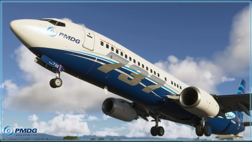 PMDG 737-800 kalkışta burnunu kaldırırken