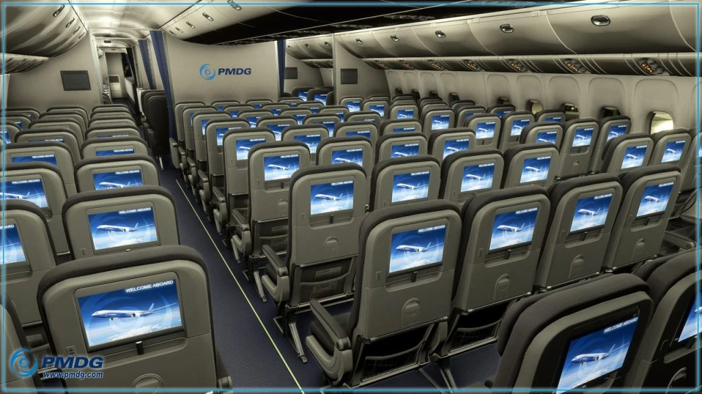 PMDG 777-200LR ekonomi kabini ve koltuk ekranları