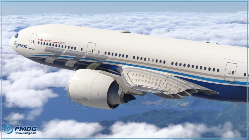 PMDG 777-200LR arazi üzerinde seyir uçuşunda