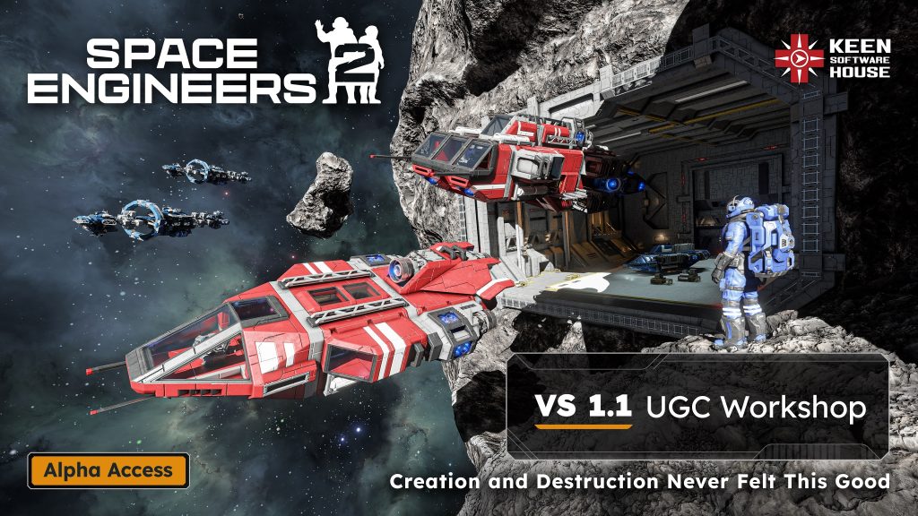 Space Engineers 2 mod ve atölye desteğini getiren VS 1.1 güncellemesinin duyuru görseli