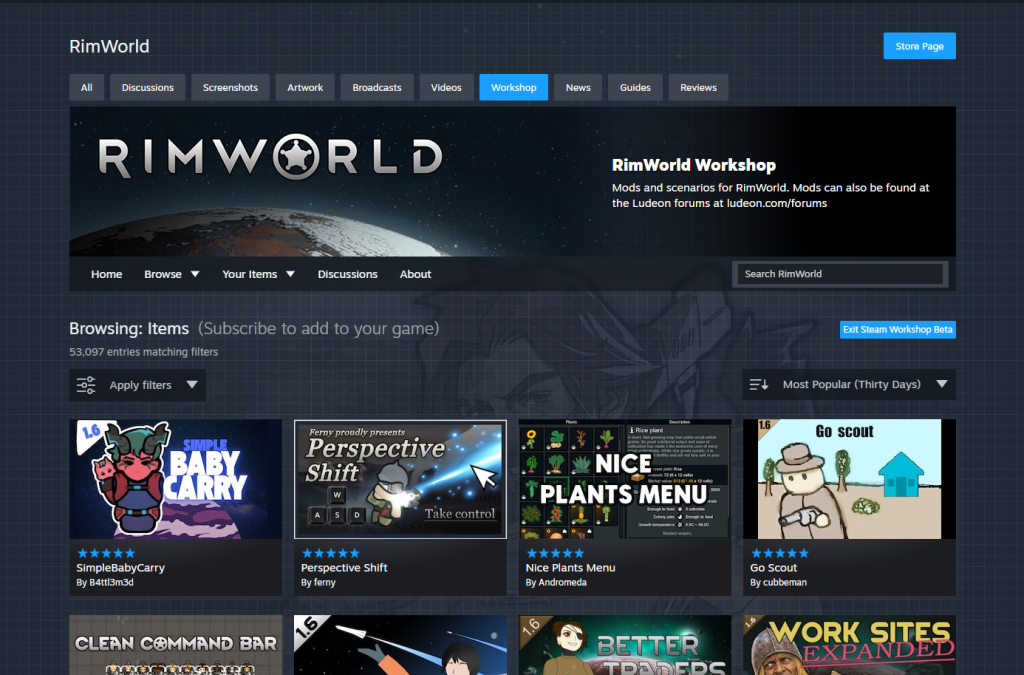 Steam Atölyesi mod indirme sırasında kullanılan hızlı bakış penceresi