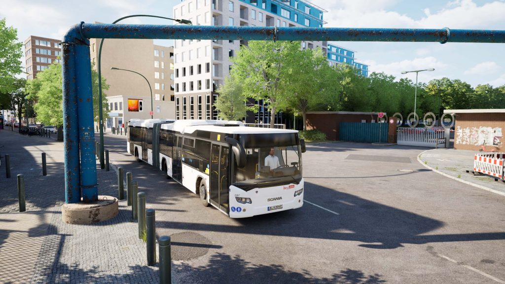 Atölyeden kurulan White Repaint Pack kaplamasını taşıyan Scania Citywide otobüs