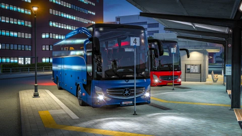 TruckersMP otobüsü Heavy Vehicles Turkey Coach, yolda dış görünümüyle